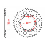 MTX 805 Steel Rear Sprocket #428 (50T) (11-01A-50)50 Tooth
