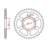 MTX 814 Steel Rear Sprocket #530 (50T) (11-440-50)50 Tooth