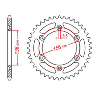 MTX 822 Hornet Lightweight Steel Rear Sprocket #520 (48T) (11H-415-48)48 Tooth