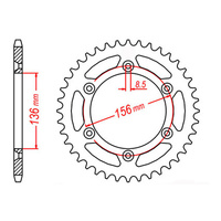 MTX 822 Steel Rear Sprocket #520 (51T) (11-415-51)51 Tooth