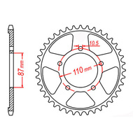 MTX 829 Steel Rear Sprocket #530 (45T) (11-27A-45)45 Tooth