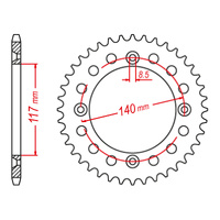 MTX 831 Steel Rear Sprocket #428 (48T) (11-39K-48)48 Tooth