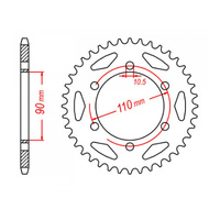 MTX 850 Steel Rear Sprocket #530 (34T) (11-256-34)34 Tooth