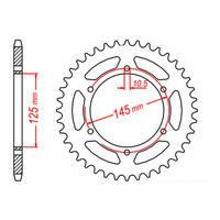 MTX 855 Steel Rear Sprocket #520 (46T) (11-1M1-46)46 Tooth