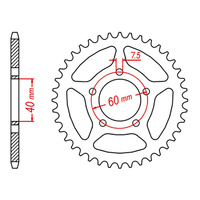 MTX KTM 50 Hornet Lightweight Steel Rear Sprocket #415 (44T) (11H-KM3-44)44 Tooth