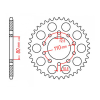 MTX 1334 Steel Rear Sprocket #525 (45T) (11-MC8-45)45 Tooth