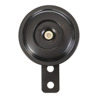 Whites 12v Horn - Round Blk - 70mm Diametre - 110db