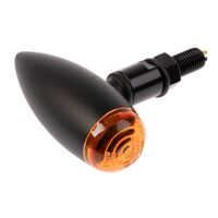 WHITES LED SLIMLINE BULLET FLASHER SET PLAIN SATIN BLK /AM