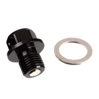 WHITES MAGNETIC SUMP PLUG BLK M12 x 12 - P1.25