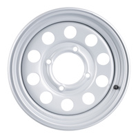 Whites ATV/UTV Steel Rim 14x6 Can-Am Front 4/137 +13 - Silver